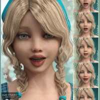 daz3d 精细年轻女孩可调表情模型 - 模型与贴图 - 人人素材 rrcg