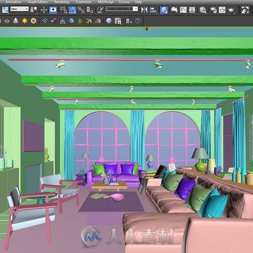 创建质朴客厅并添加纹理的过程解析 3ds Max、Corona和Photoshop软件的应用