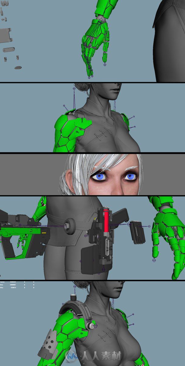 绘制赛博朋克（Cyberpunk）场景插画 创建角色模型并添加到绘画中