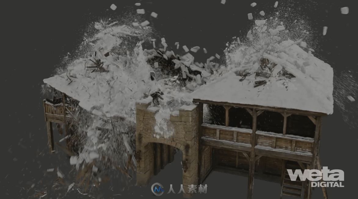 《权力的游戏（第8季）》视觉特效解析视频 建筑坍塌场景特效非常壮观