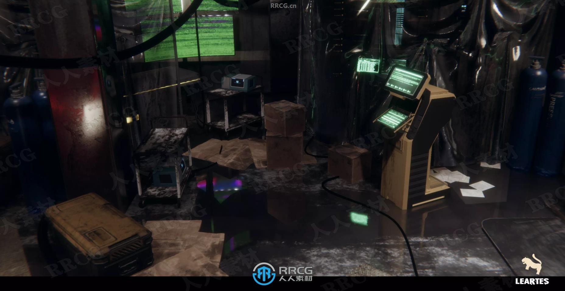 赛博朋克实验室研究中心室内环境场景Unity游戏素材