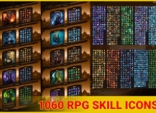 1060个RPG角色扮演游戏技能图标Unity游戏素材