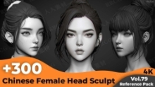 300张中国女性头像雕刻AI人工智能生成4K高清参考图