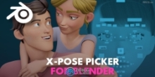 X-Pose Picker人物角色绑定动画Blender插件V4.0版