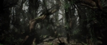 阴森恐怖弯曲缠绕树木森林环境场景UE游戏素材