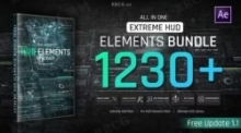 1200组未来科幻HUD元素特效动画AE模板