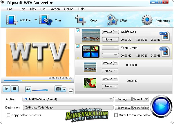 《WTV视频转换》(Bigasoft WTV Converter)v3.3.32.4184 Multilanguage[压缩包]