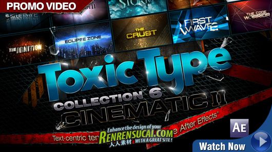 《DJ最强AE字体Logo模板合辑Vol.6》Digital Juice ToxicType Collection 6 Cinemat...