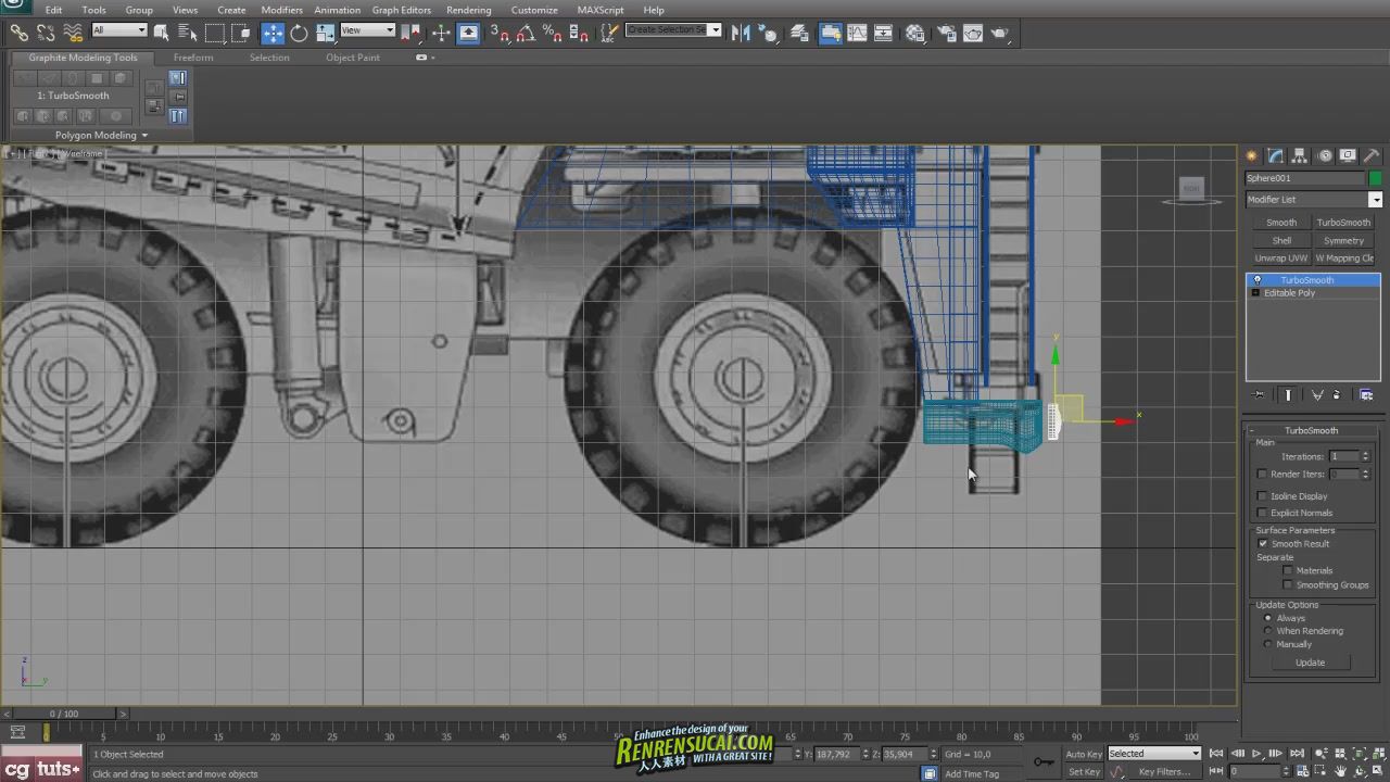 《3dsmax建筑运输卡车建模教程》Cg tuts+ Building The Caterpillar 797 In 3D Studio Max
