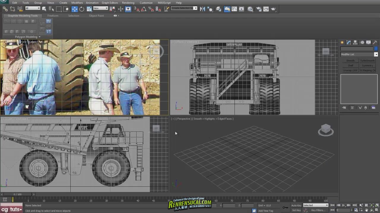 《3dsmax建筑运输卡车建模教程》Cg tuts+ Building The Caterpillar 797 In 3D Studio Max
