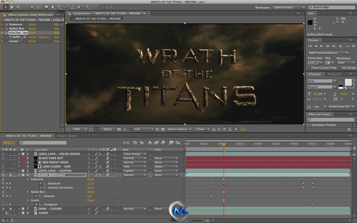 《AE制作电影诸神之战2片头视频教程》AETuts+ Wrath of the Titans