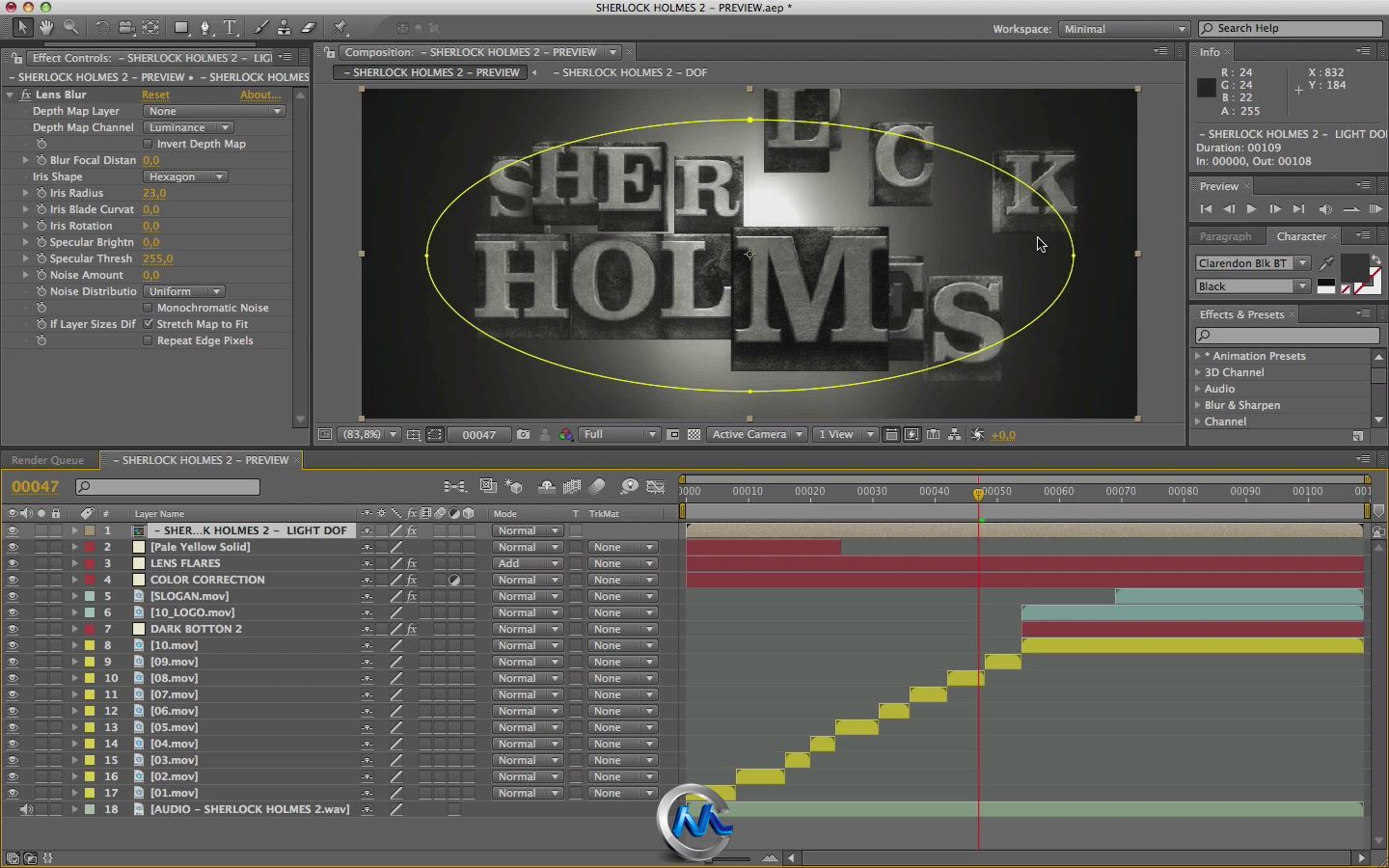 《AE制作大侦探福尔摩斯2电影片头视频教程》AETuts+ Sherlock Holmes 2