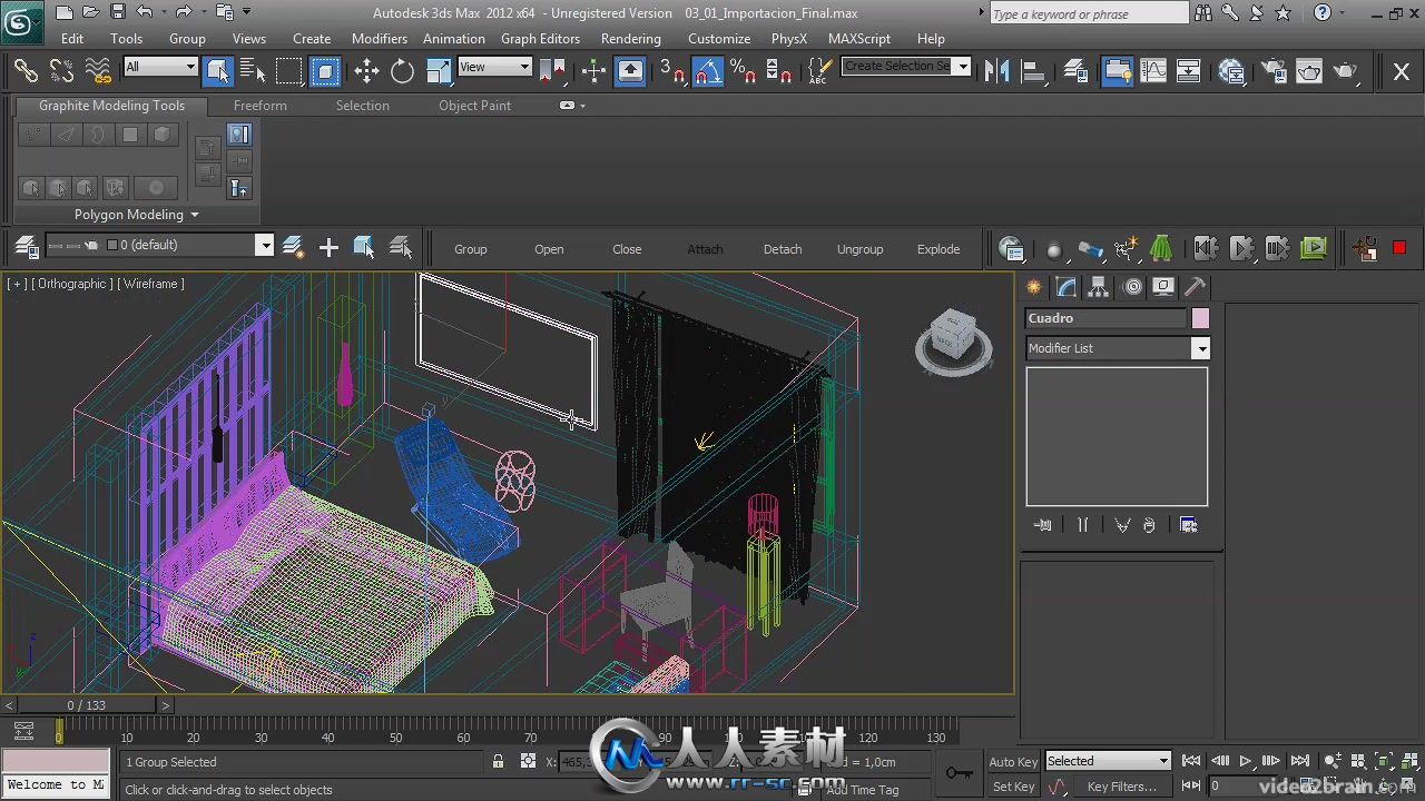 《3dsmax制作酒店客房视频教程》video2brain A practical example of realistic 3D...