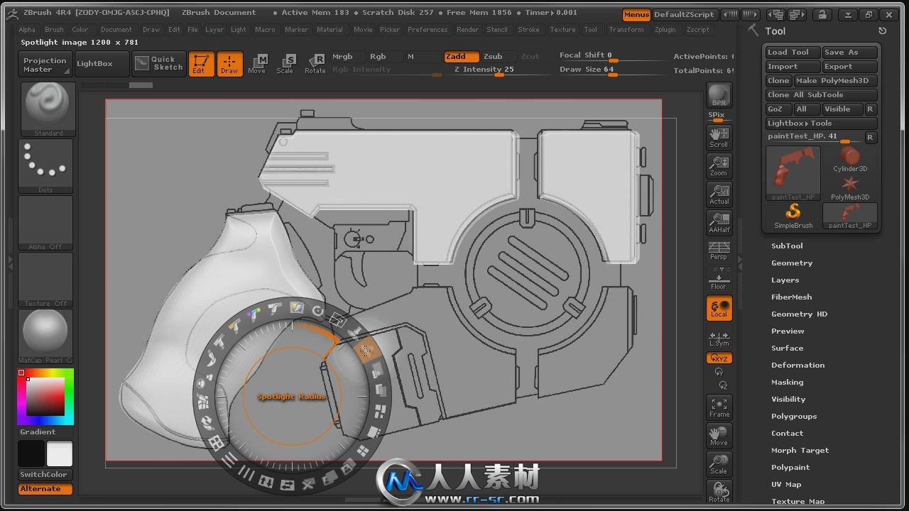 《3dsmax科幻手枪模型视频教程》3DMotive The Sci-Fi Pistol Workflow Vol 1,2,3