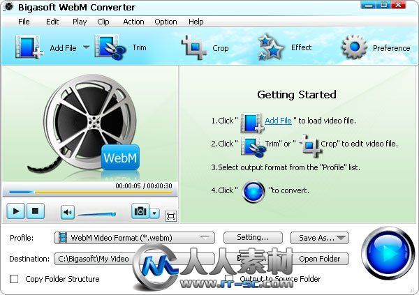 《WebM/VP8视频转换器》(Bigasoft WebM Converter)v3.7.24.4700[压缩包]