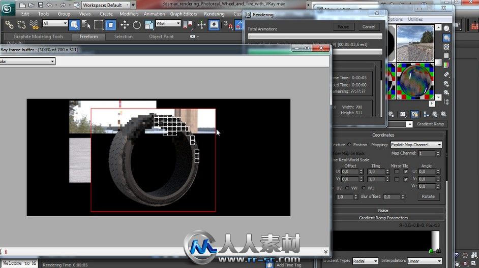 《3dsmax真实汽车轮胎渲染视频教程》CG Cookie Exclusive Photoreal Wheel and Tir...