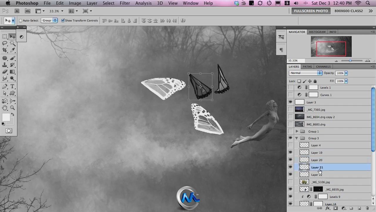 Photoshop天外飞仙特效视频教程 Phlearn Pro Nude Flying Fairy