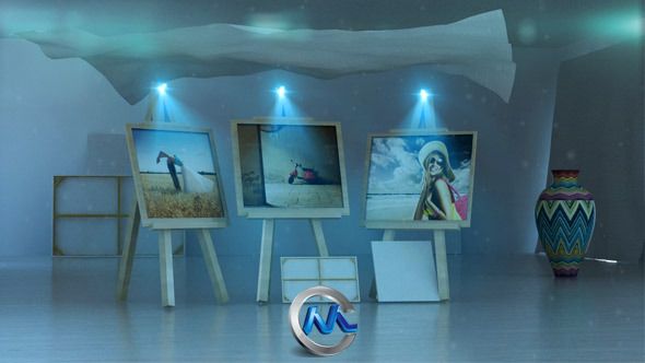 Videohive Artist Gallery (In the Wind)艺术画廊飘带AE模板