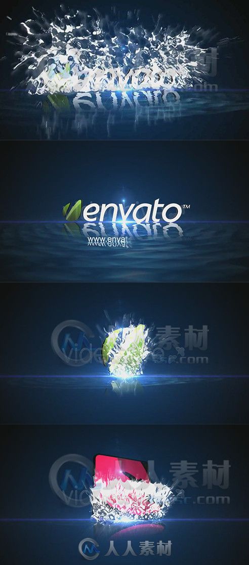 飞溅水花Logo演绎动画AE模板 Videohive Water Splash Logo Intro 4096823 Project ...