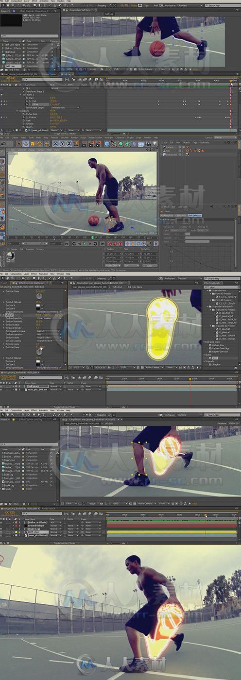C4D与AE真人影视特效动画融合视频教程