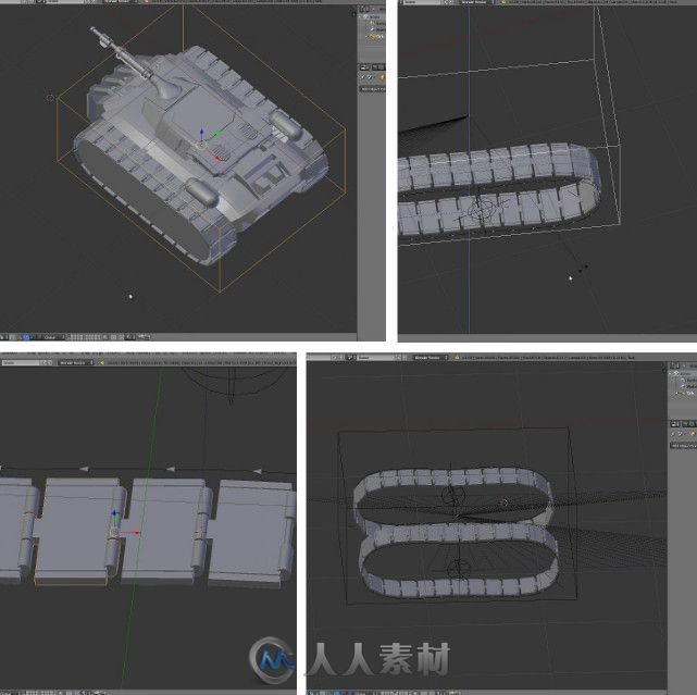 Blender坦克履带制作视频教程 CGCookie Blender Rigging Tank Treads in Blender