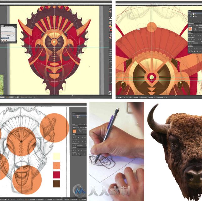 几何概念艺术动物形象绘制训练视频教程 SkillShare Illustration for Designers Cr...