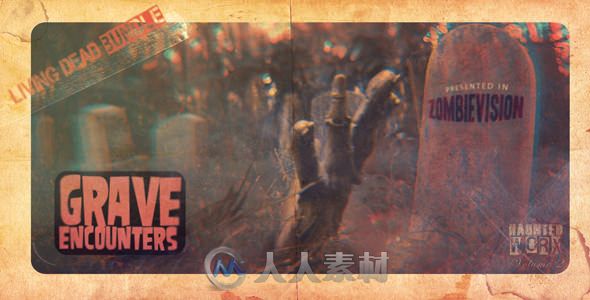 活死人墓地恐怖片头AE模板 Videohive GRAVE ENCOUNTERS The Living Dead Bundle 33...