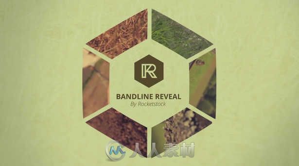 扇形聚合展示动画AE模板 Rocketstock Bandline Minimal Logo Reveal