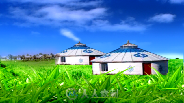 草原蒙古包动态视频