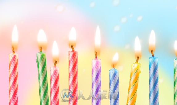 生日蜡烛梦幻彩色气球LED背景视频素材