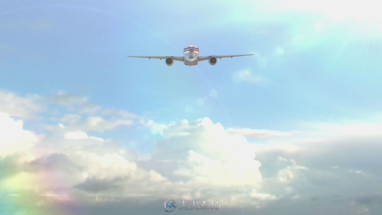 飞机由远及近飞行高清实拍视频素材