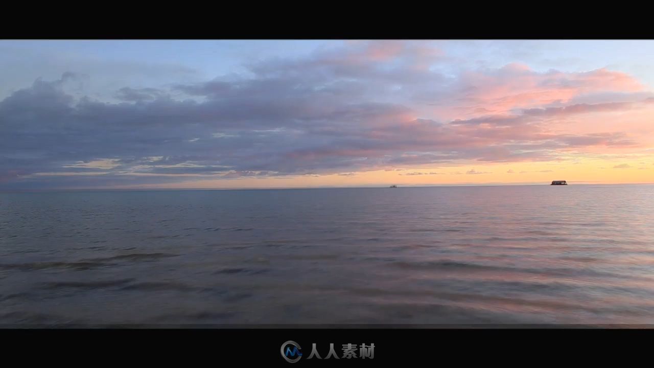沙滩海水蓝天白云高清视频实拍素材