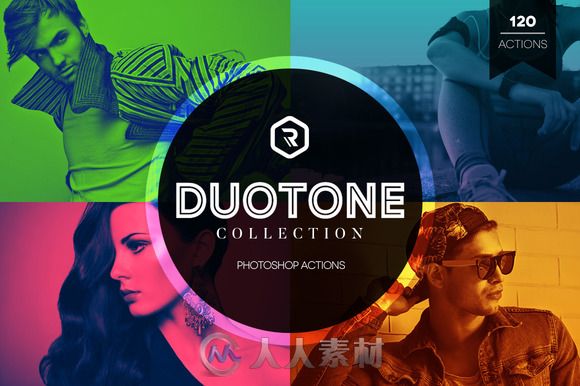 双色彩图像处理特效PS动作RockShutter-Duotone