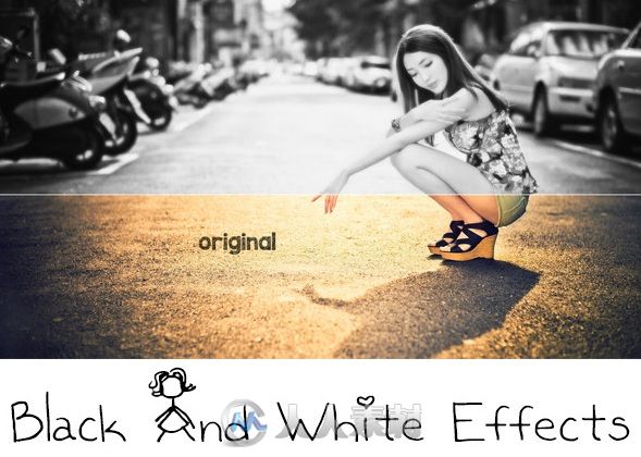 黑白图像处理特效PS动作GraphicRiver - Black And White Effects 11417017