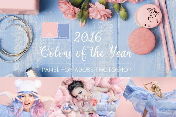 2016年面板图像调色预设PS动作Panel-Colors-of-the-Year-2016