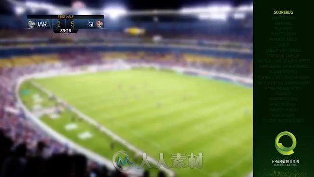 体育足球运动节目比赛预告电视栏目AE模板 Broadcast Sports Graphics Package