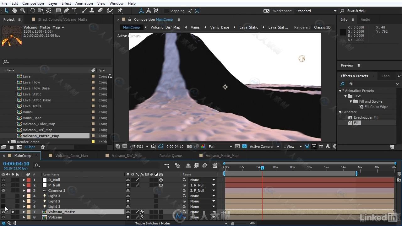AE火山喷发视觉特效实例制作视频教程 After Effects Motion Graphics Creating Fir...