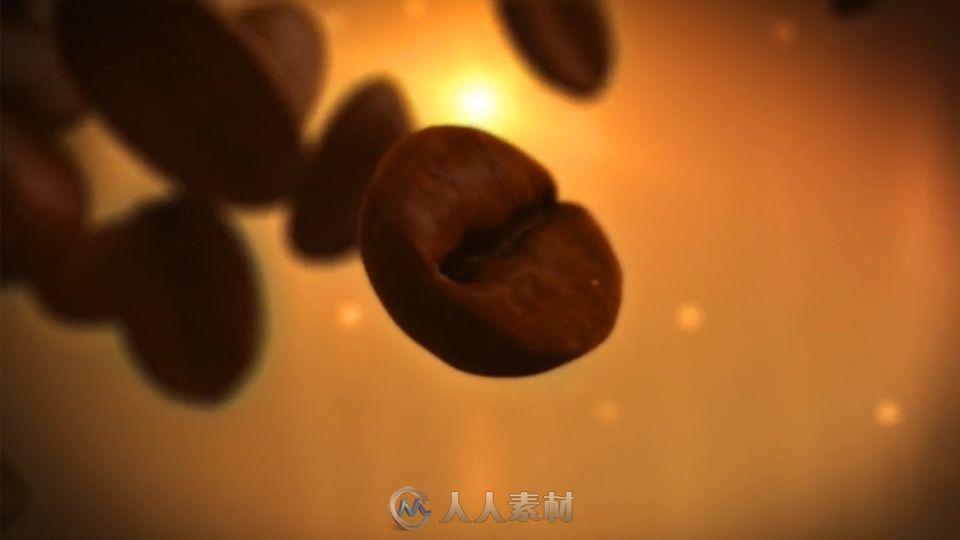 咖啡豆散落文字标志LOGO演绎AE模板 Coffee Beans Logo