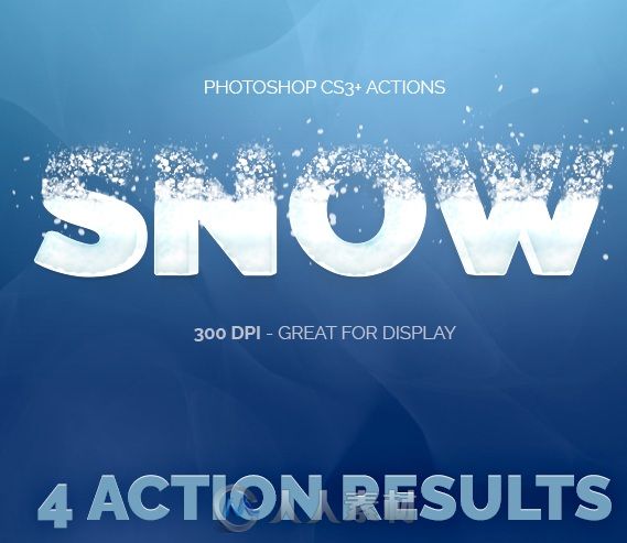 冰雪文字特效PS动作snowy Text - Photoshop Actions 16660466