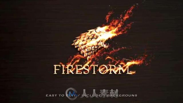 火焰燃烧金属显示消防标志AE模板 Videohive Flame &amp; Metal / Fire Logo Reveal