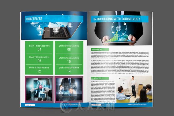 企业展示宣传手册indesign排版模板Corporate Brochure Template 45 754018