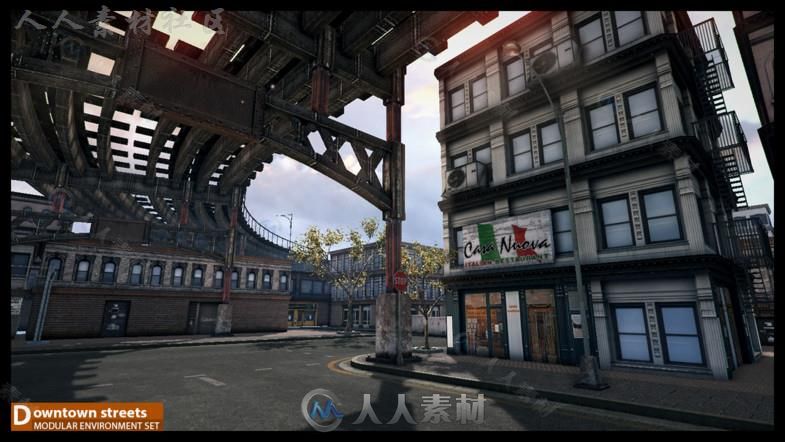 繁华的街道城市环境Unity3D资源素材