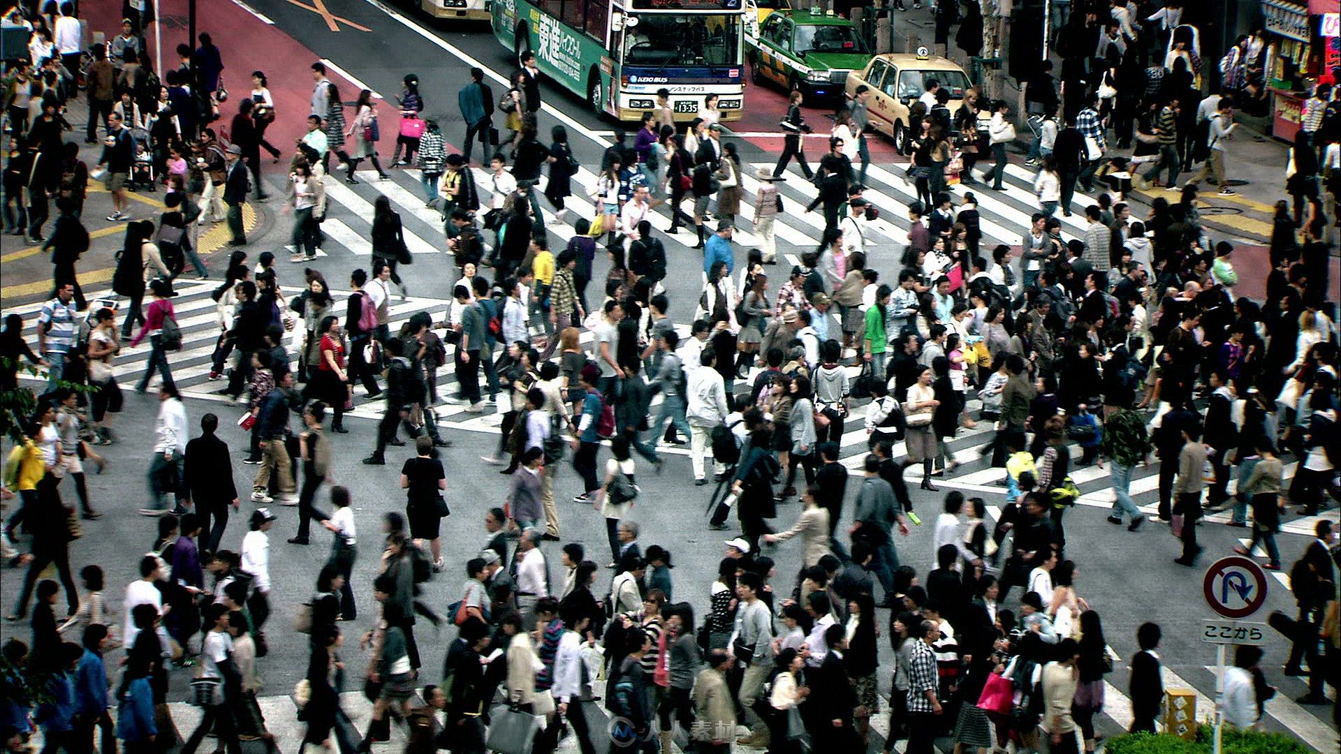 大都市街头行人过马路实拍视频素材