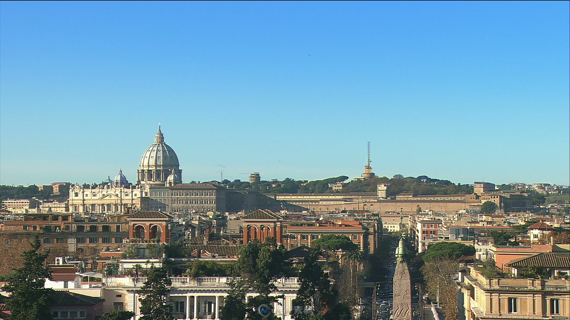 世界名胜罗马古迹街道实拍视频素材