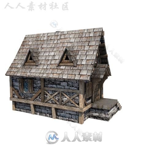 中世纪房子室外道具模型Unity3D素材资源