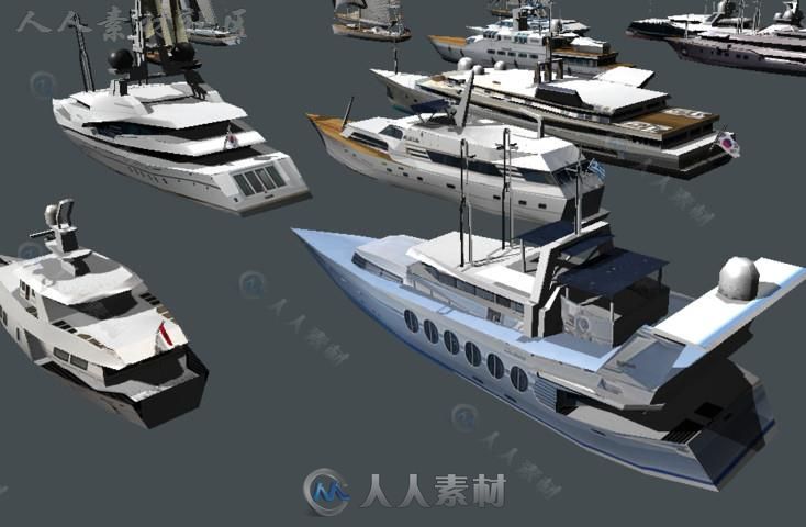 游艇帆船海上车辆模型Unity3D素材资源