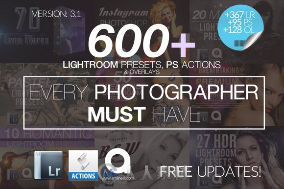 600款lightroom预设精彩合辑600 LIGHTROOM Presets Mega Bundle