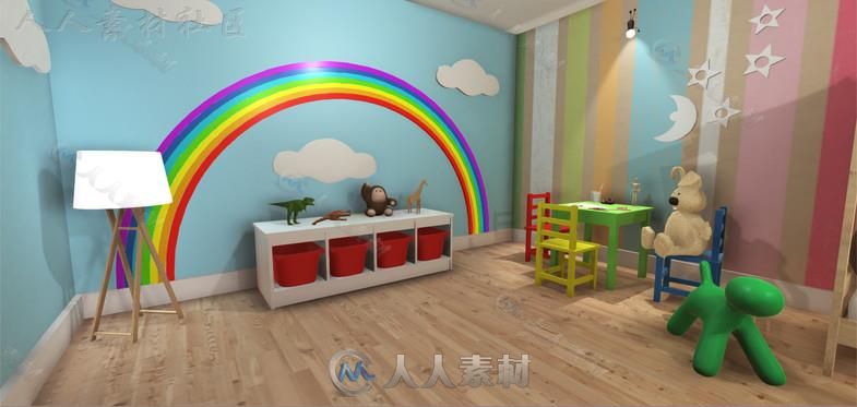 儿童房间室内道具模型Unity3D素材资源