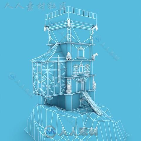 中世纪建筑炮塔历史环境模型Unity3D素材资源