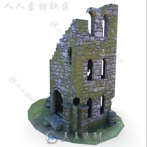中世纪建筑遗址历史环境模型Unity3D素材资源